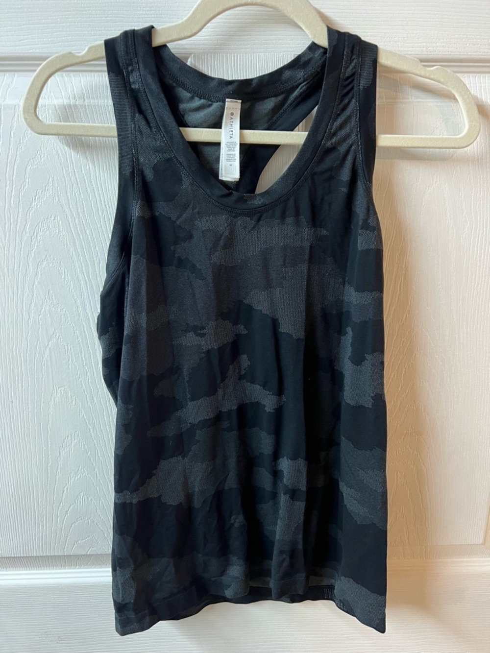 Athleta Black & Gray Camo Racerback Tank